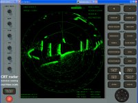 CRT Radar Screen showing detailed harbour modelling.